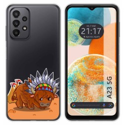 Funda Silicona Transparente para Samsung Galaxy A23 5G diseño Bufalo Dibujos