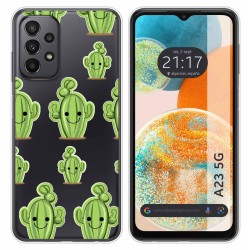 Funda Silicona Transparente para Samsung Galaxy A23 5G diseño Cactus Dibujos