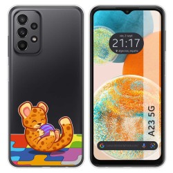 Funda Silicona Transparente para Samsung Galaxy A23 5G diseño Leopardo Dibujos