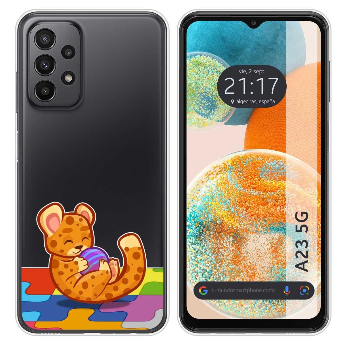 Funda Silicona Transparente para Samsung Galaxy A23 5G diseño Leopardo Dibujos