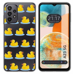 Funda Silicona Transparente para Samsung Galaxy A23 5G diseño Pato Dibujos
