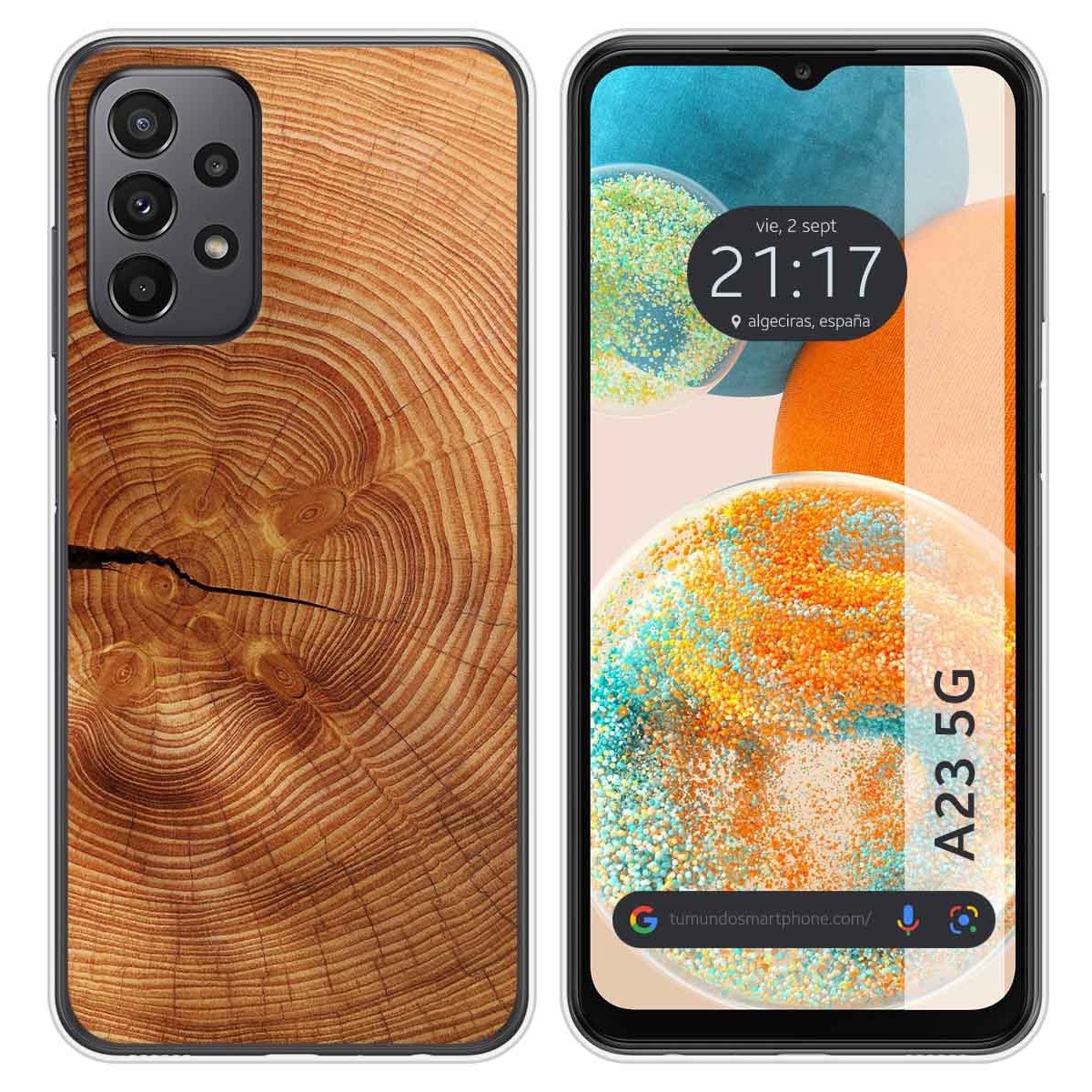 Funda Silicona para Samsung Galaxy A23 5G diseño Madera 04 Dibujos