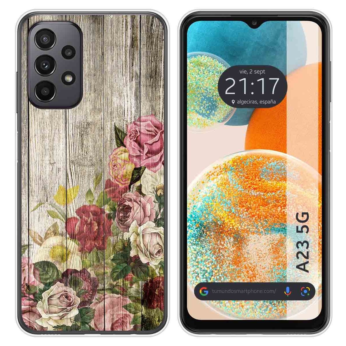 Funda Silicona para Samsung Galaxy A23 5G diseño Madera 08 Dibujos
