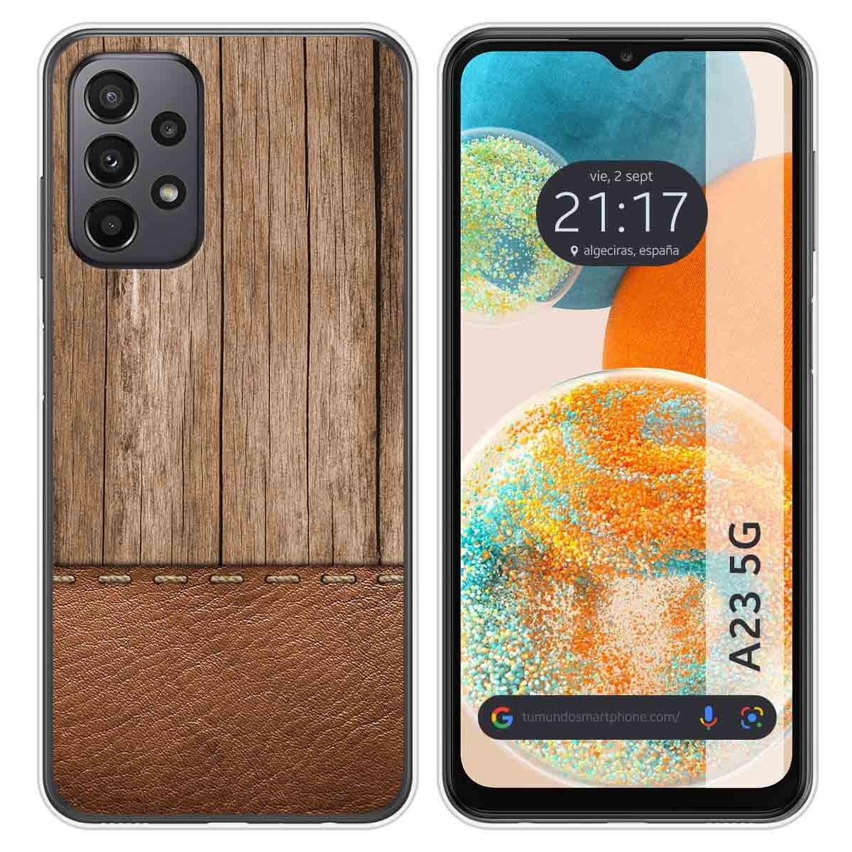 Funda Silicona para Samsung Galaxy A23 5G diseño Madera 09 Dibujos