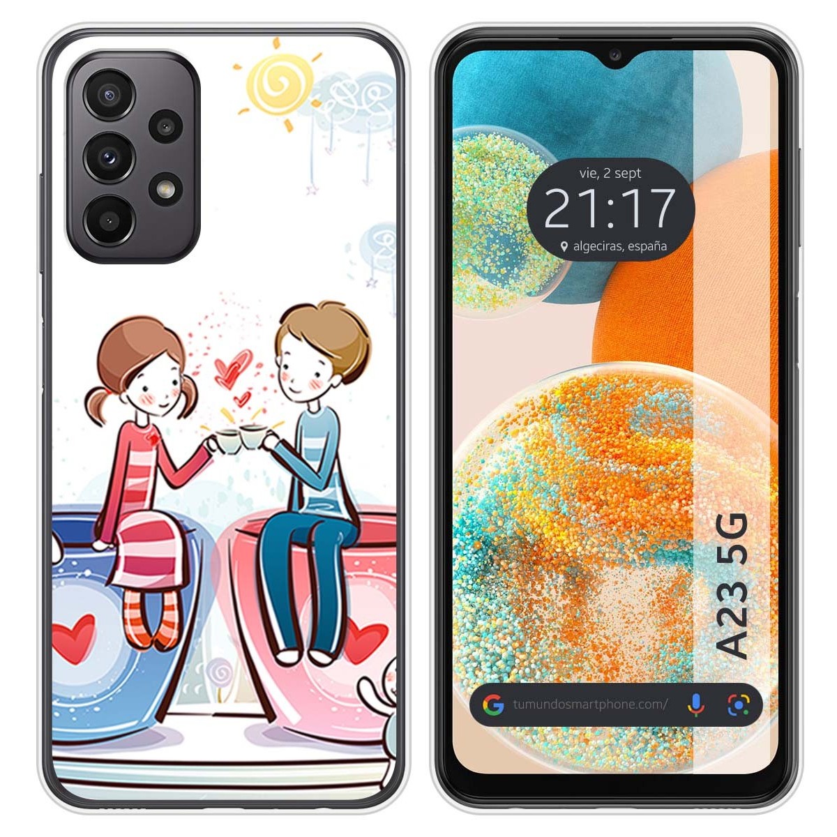 Funda Silicona para Samsung Galaxy A23 5G diseño Café Dibujos