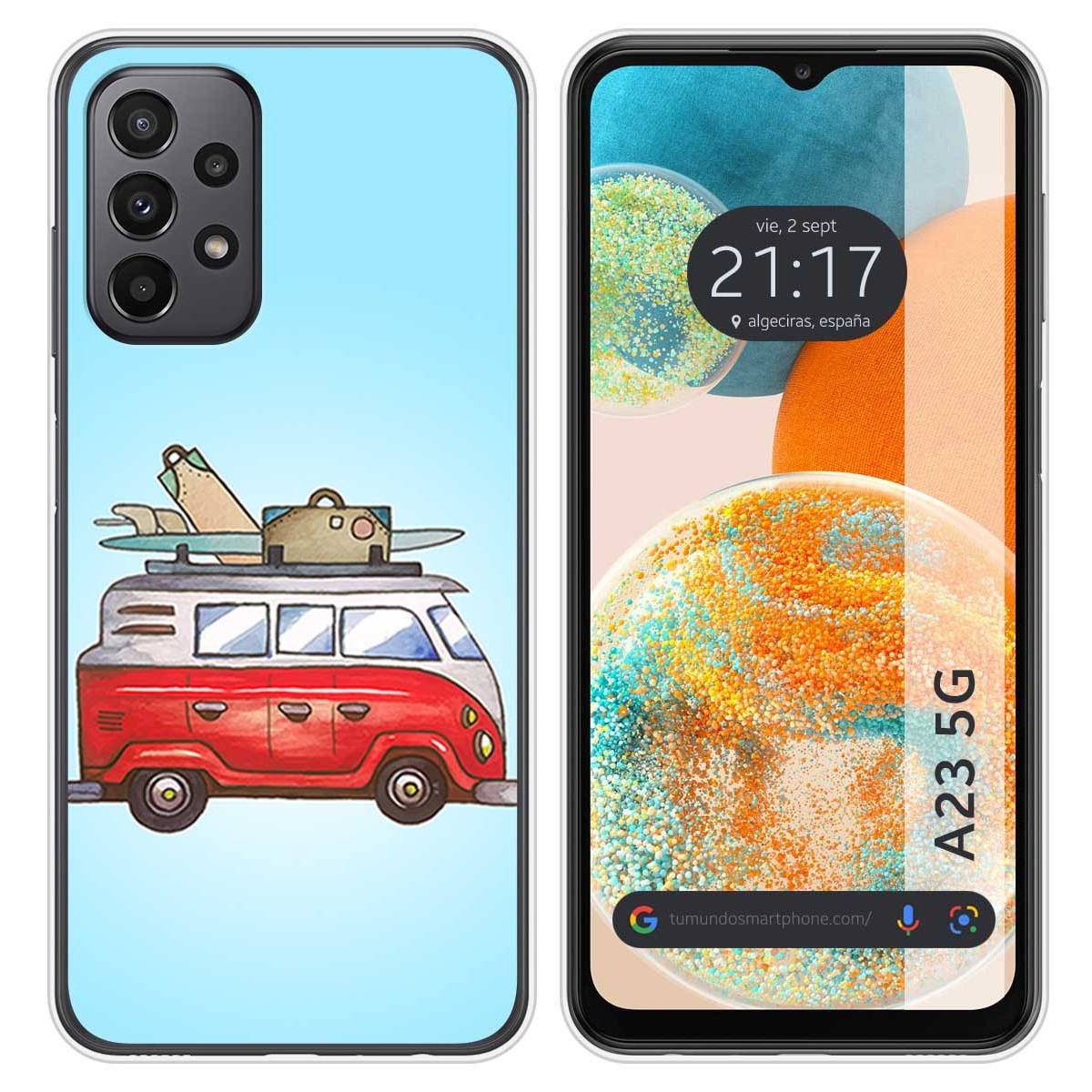 Funda Silicona para Samsung Galaxy A23 5G diseño Furgoneta Dibujos