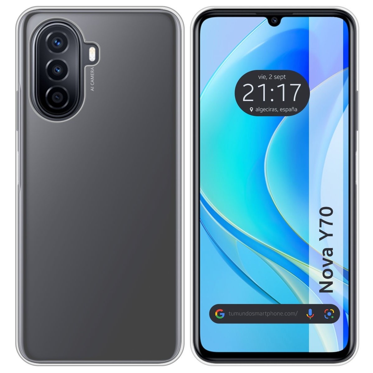 Funda Silicona Gel TPU Transparente para Huawei Nova Y70