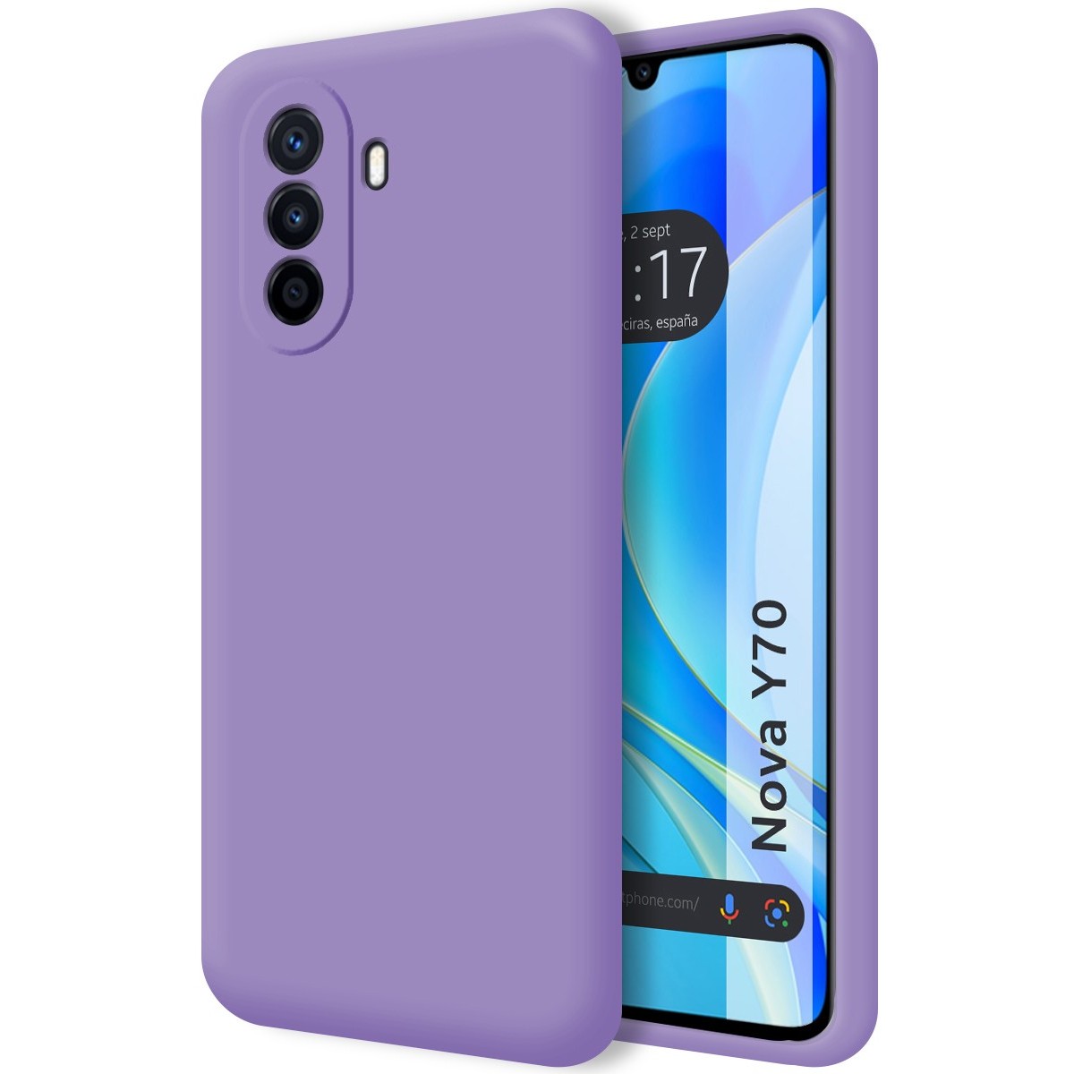 Funda Silicona Líquida Ultra Suave para Huawei Nova Y70 color Morada