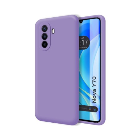 Funda Silicona Líquida Ultra Suave para Huawei Nova Y70 color Morada