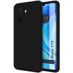 Funda Silicona Líquida Ultra Suave para Huawei Nova Y70 color Negra