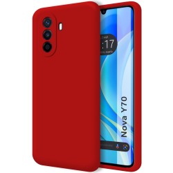 Funda Silicona Líquida Ultra Suave para Huawei Nova Y70 color Roja