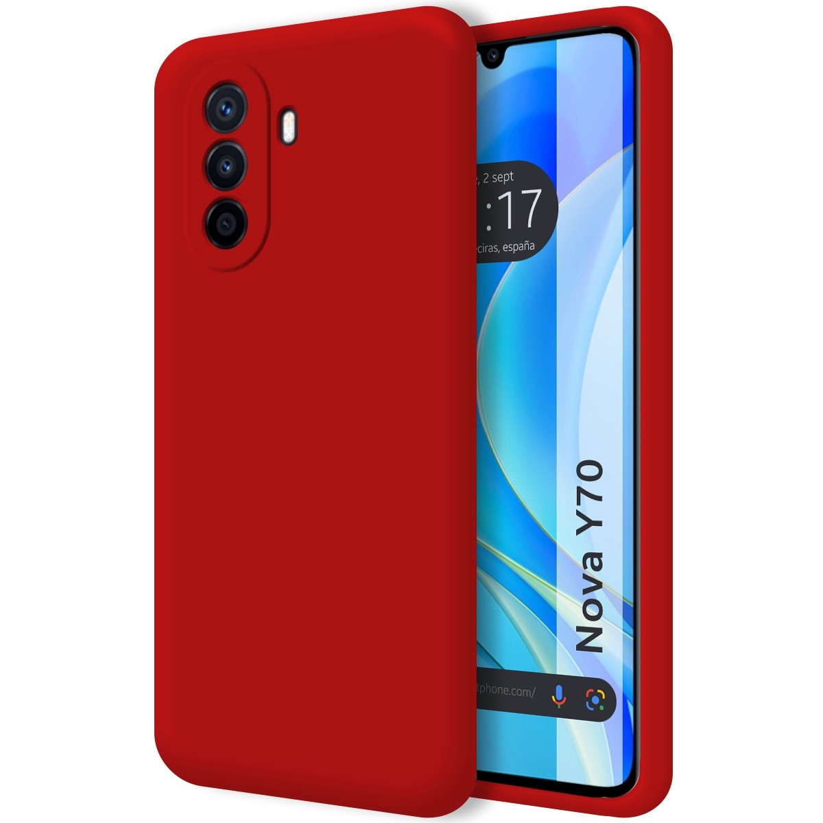 Funda Silicona Líquida Ultra Suave para Huawei Nova Y70 color Roja
