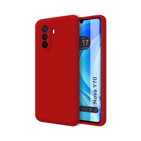 Funda Silicona Líquida Ultra Suave para Huawei Nova Y70 color Roja