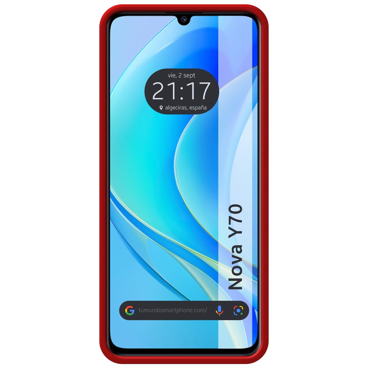 Funda Silicona Líquida Ultra Suave para Huawei Nova Y70 color Roja