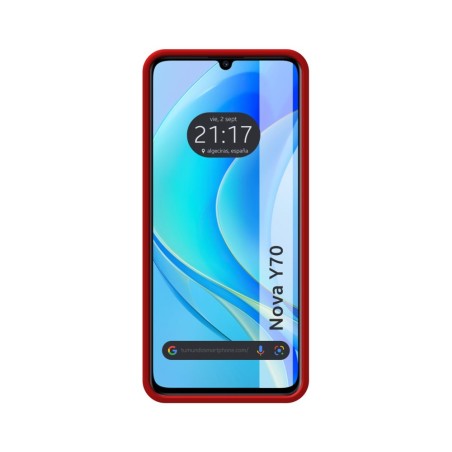 Funda Silicona Líquida Ultra Suave para Huawei Nova Y70 color Roja