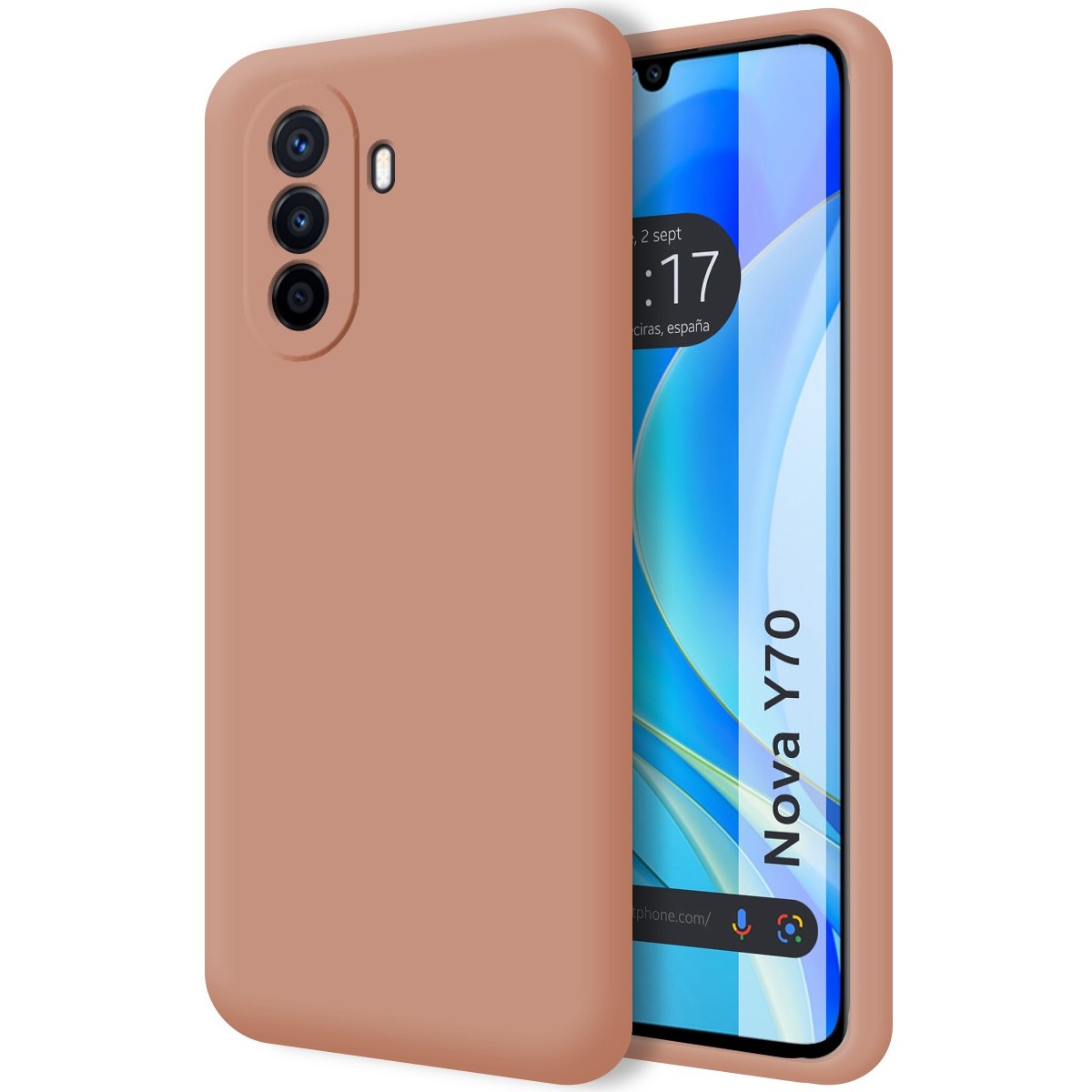 Funda Silicona Líquida Ultra Suave para Huawei Nova Y70 color Rosa