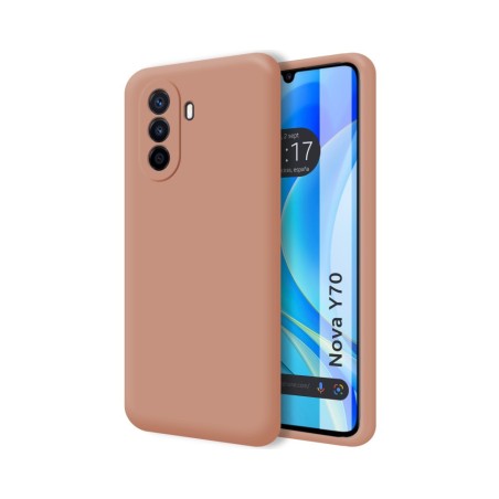 Funda Silicona Líquida Ultra Suave para Huawei Nova Y70 color Rosa