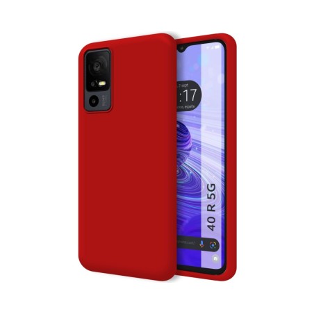Funda Silicona Líquida Ultra Suave para TCL 40 R 5G color Roja