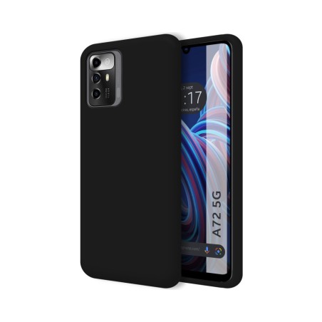 Funda Silicona Líquida Ultra Suave para Zte Blade A72 5G color Negra