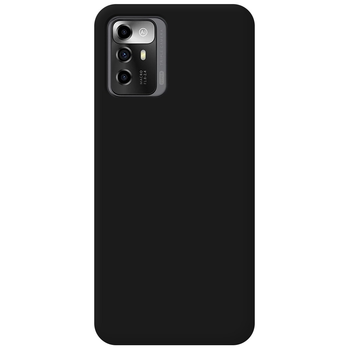 Funda Silicona Líquida Ultra Suave para Zte Blade A72 5G color Negra