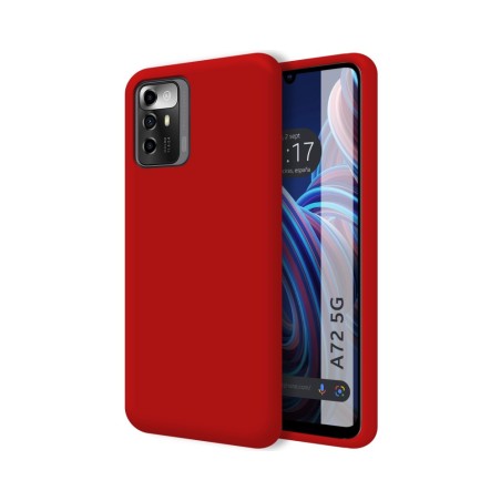 Funda Silicona Líquida Ultra Suave para Zte Blade A72 5G color Roja