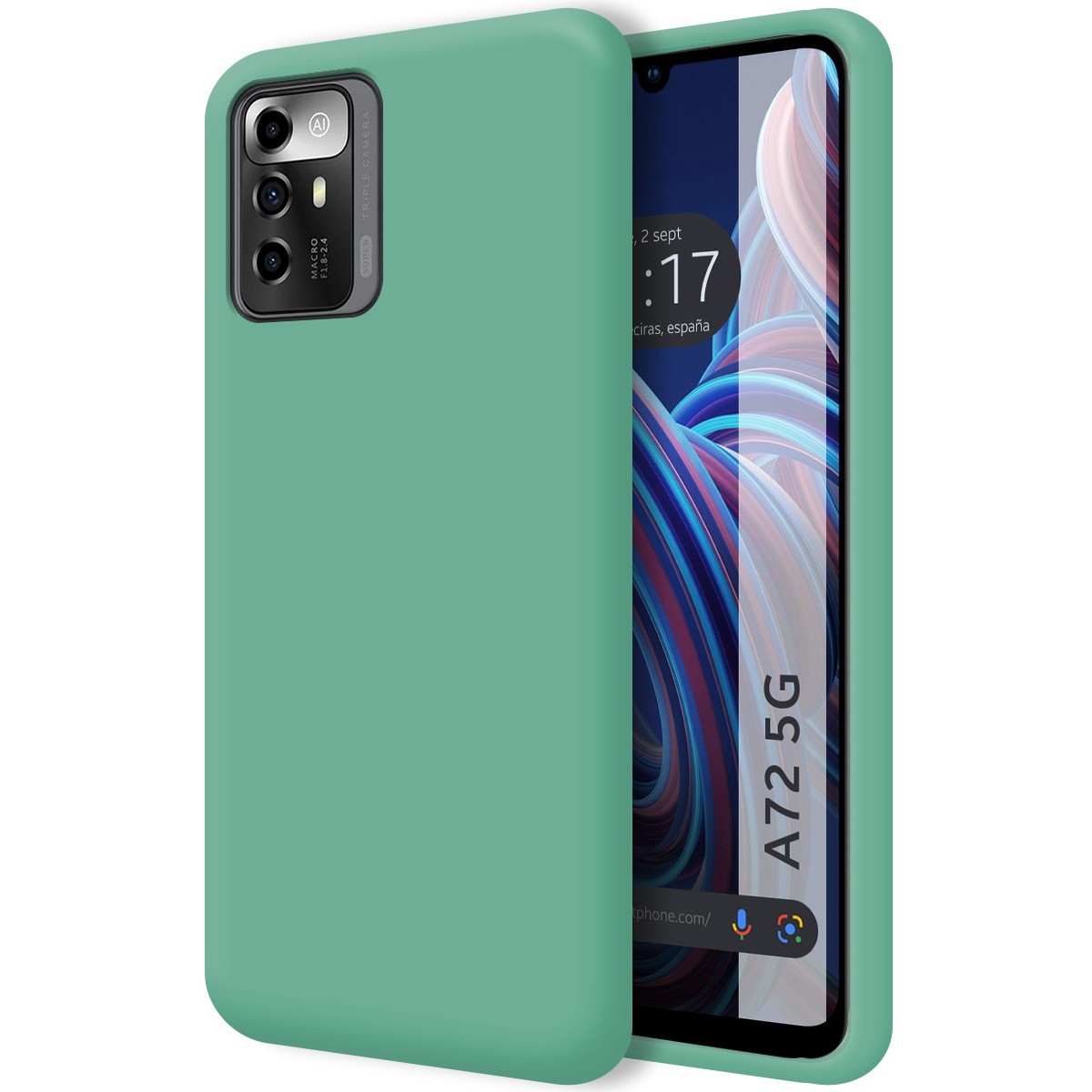 Funda Silicona Líquida Ultra Suave para Zte Blade A72 5G color Verde