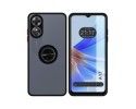 Funda Mate con Borde Negro y Anillo Giratorio 360 para Oppo A17