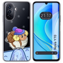 Funda Silicona Transparente para Huawei Nova Y70 diseño Cabra Dibujos