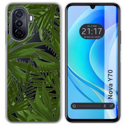 Funda Silicona Transparente para Huawei Nova Y70 diseño Jungla Dibujos