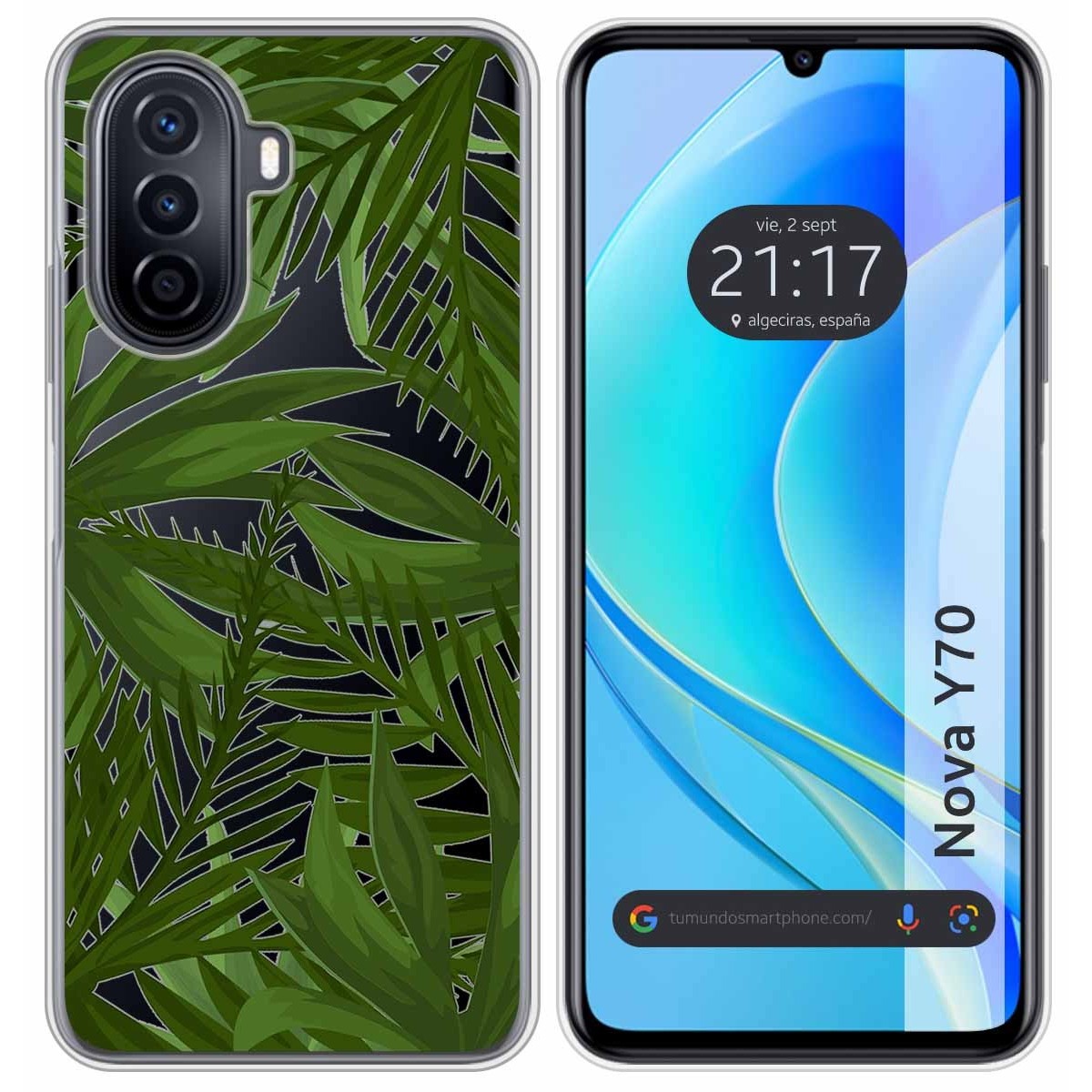 Funda Silicona Transparente para Huawei Nova Y70 diseño Jungla Dibujos