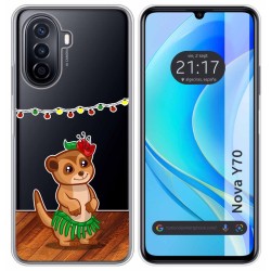 Funda Silicona Transparente para Huawei Nova Y70 diseño Suricata Dibujos