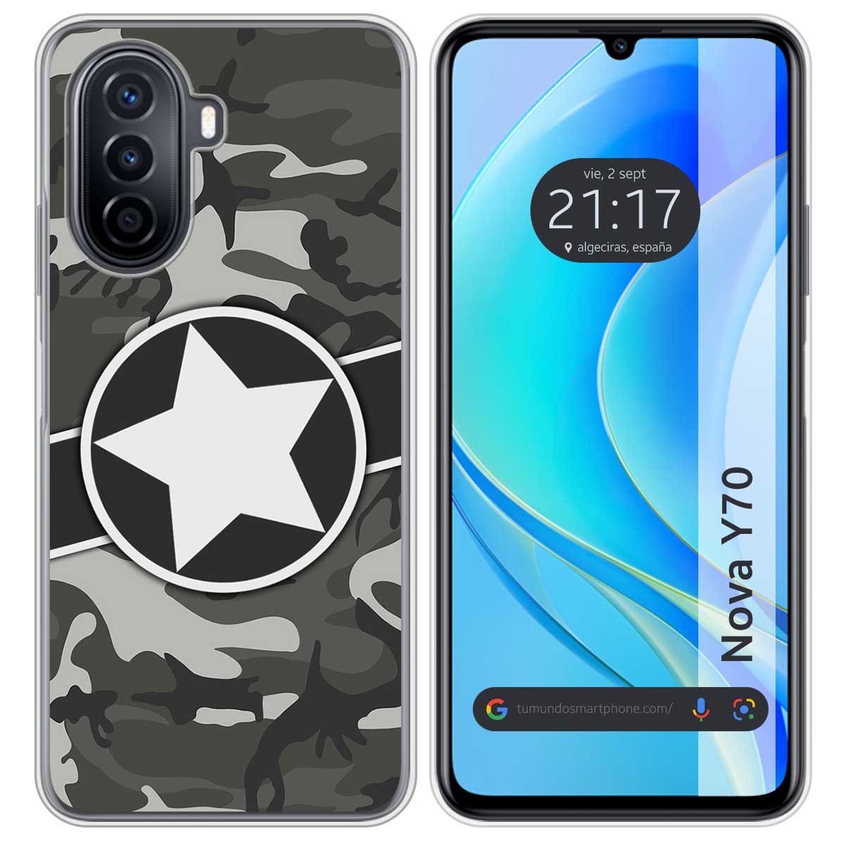 Funda Silicona para Huawei Nova Y70 diseño Camuflaje 02 Dibujos