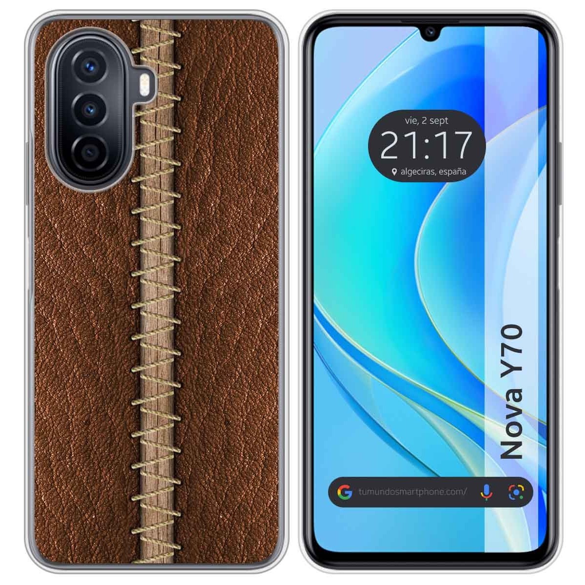 Funda Silicona para Huawei Nova Y70 diseño Cuero 01 Dibujos