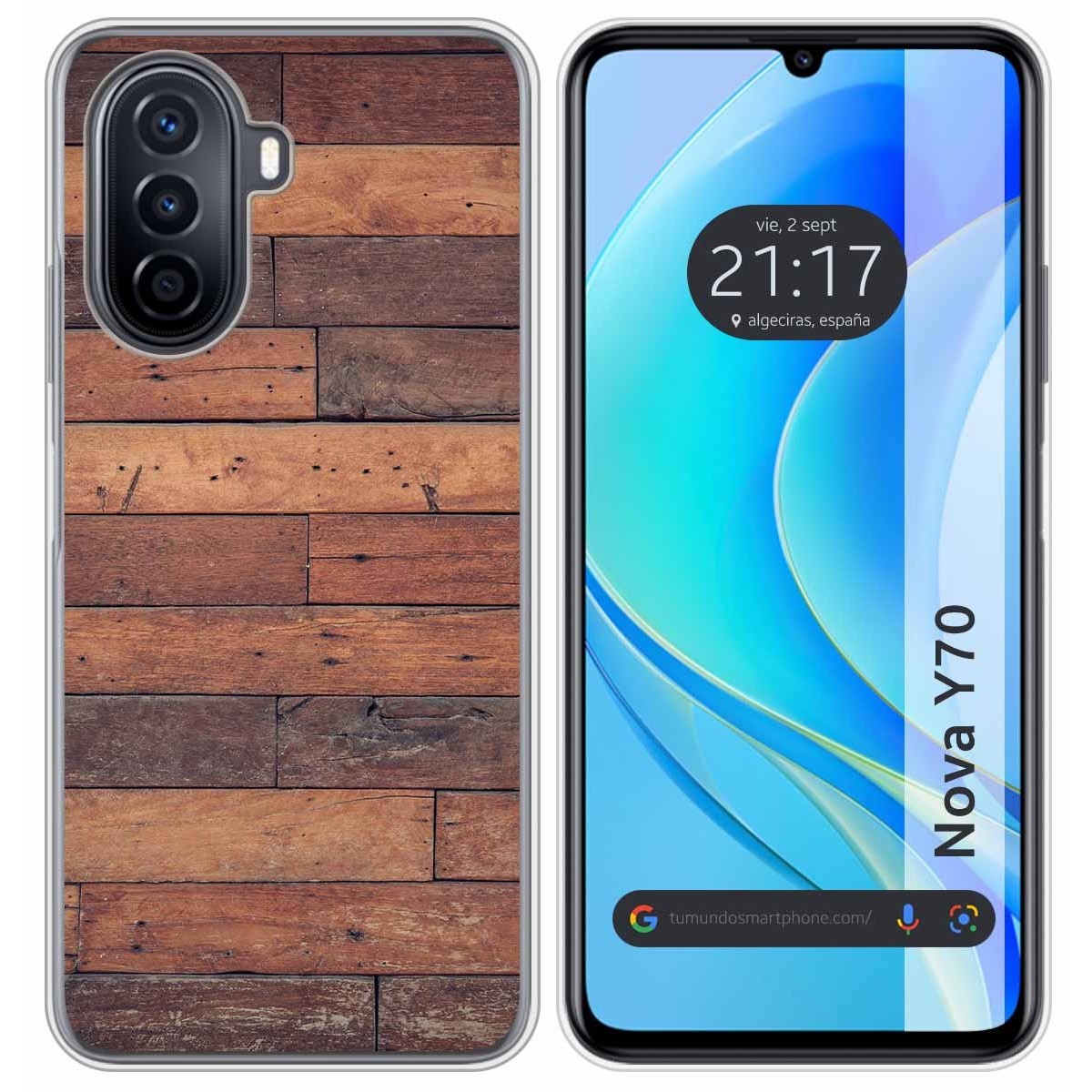 Funda Silicona para Huawei Nova Y70 diseño Madera 03 Dibujos