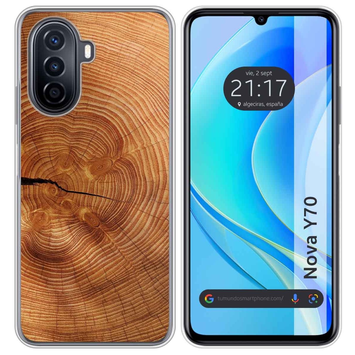 Funda Silicona para Huawei Nova Y70 diseño Madera 04 Dibujos