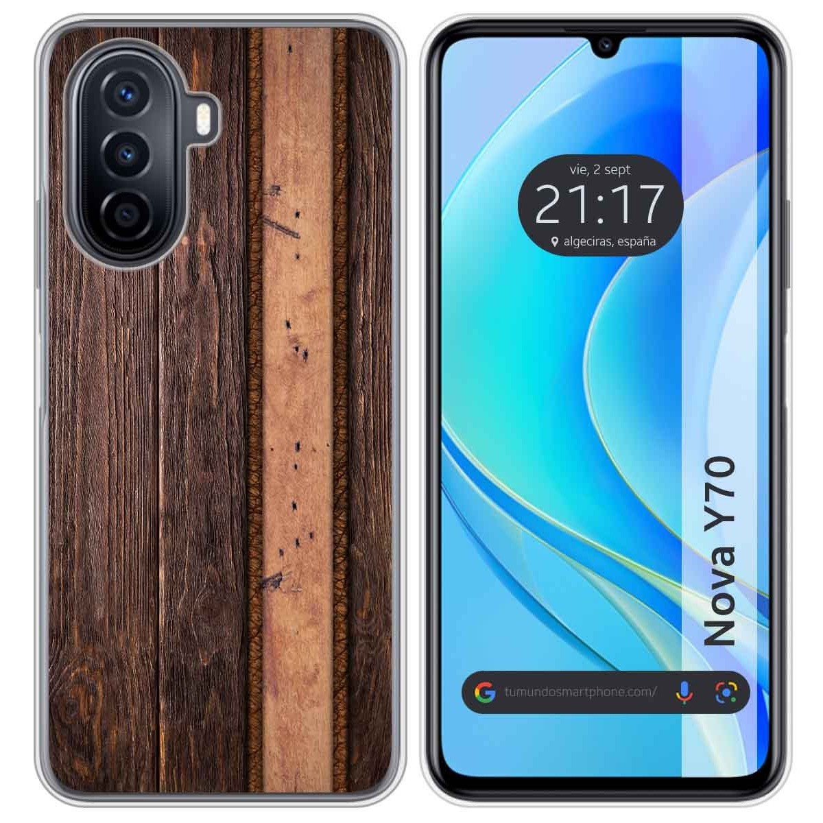 Funda Silicona para Huawei Nova Y70 diseño Madera 05 Dibujos