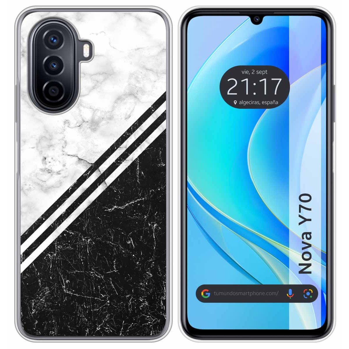 Funda Silicona para Huawei Nova Y70 diseño Mármol 01 Dibujos