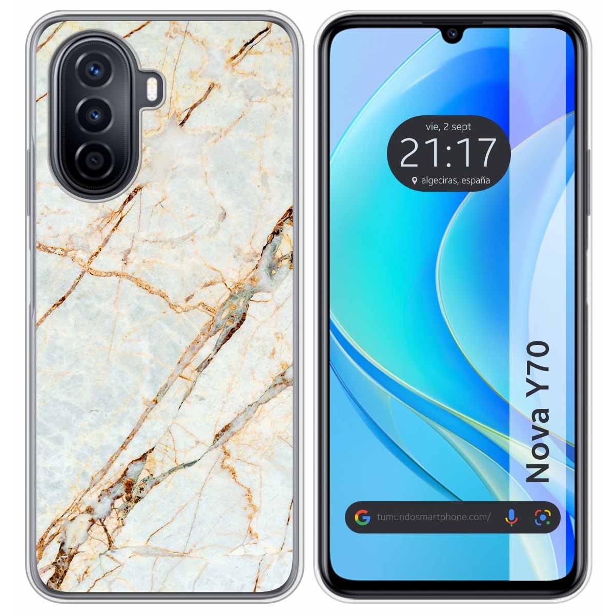 Funda Silicona para Huawei Nova Y70 diseño Mármol 13 Dibujos
