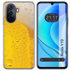Funda Silicona para Huawei Nova Y70 diseño Cerveza Dibujos