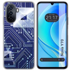 Funda Silicona para Huawei Nova Y70 diseño Circuito Dibujos