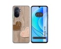 Funda Silicona para Huawei Nova Y70 diseño Corazones Madera Dibujos