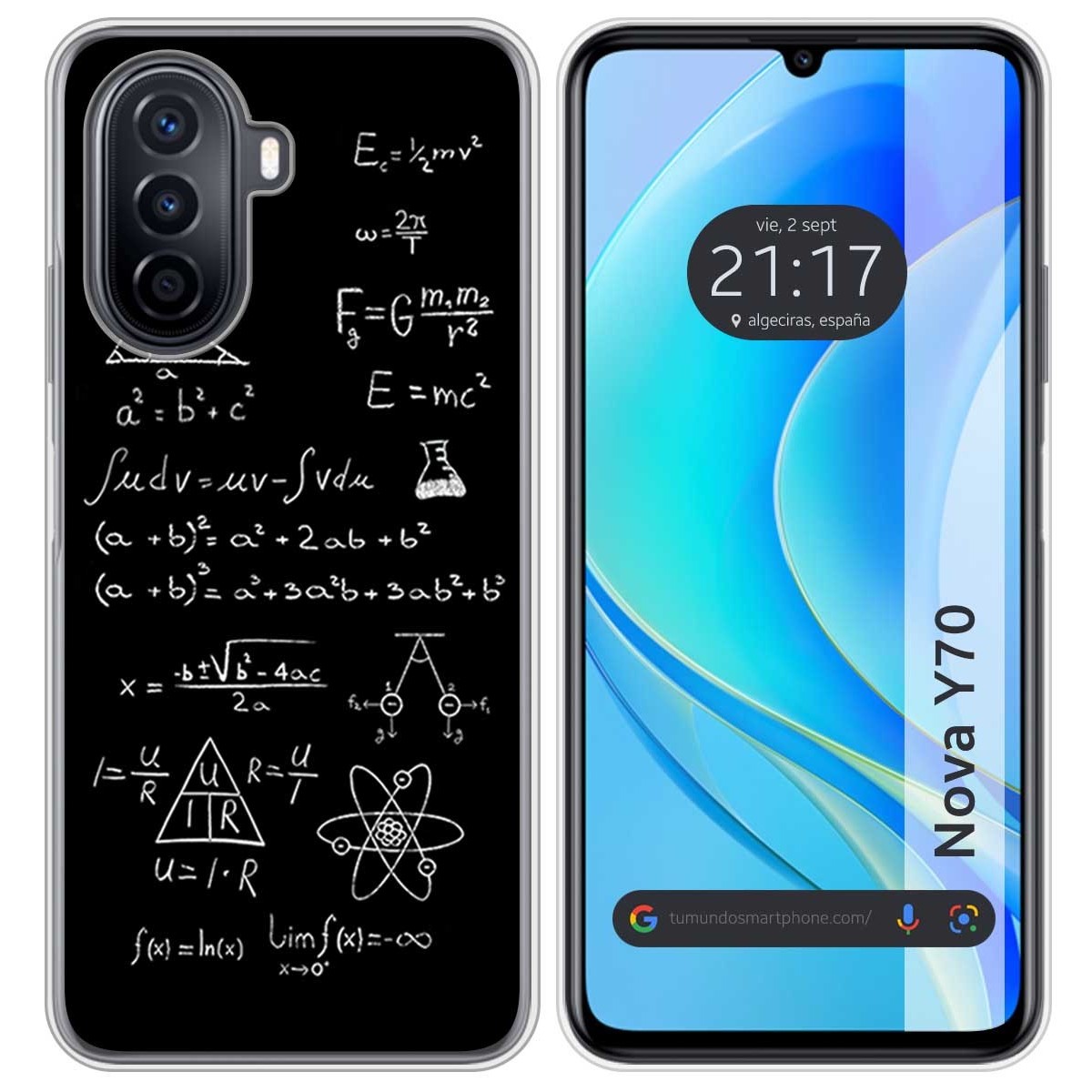 Funda Silicona para Huawei Nova Y70 diseño Formulas Dibujos