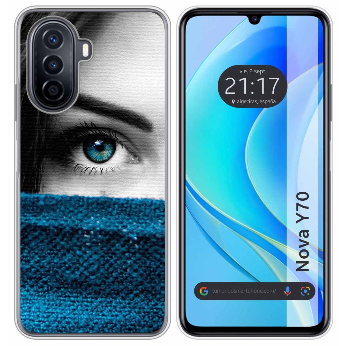 Funda Silicona para Huawei Nova Y70 diseño Ojo Dibujos