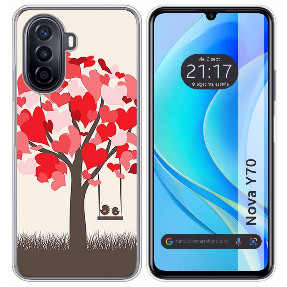 Funda Silicona para Huawei Nova Y70 diseño Pajaritos Dibujos