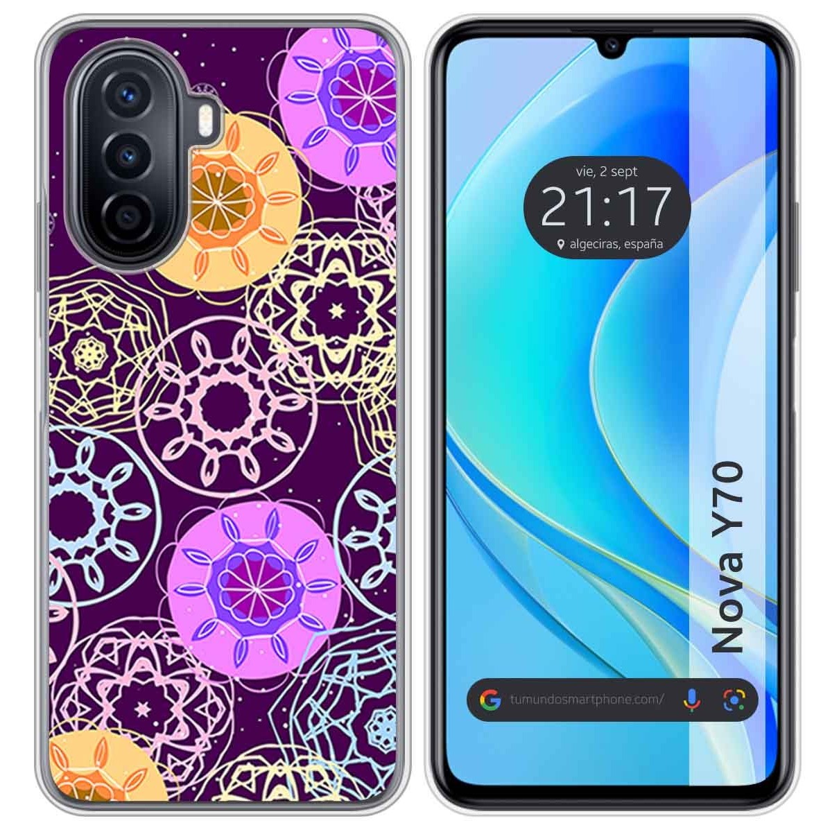 Funda Silicona para Huawei Nova Y70 diseño Radial Dibujos