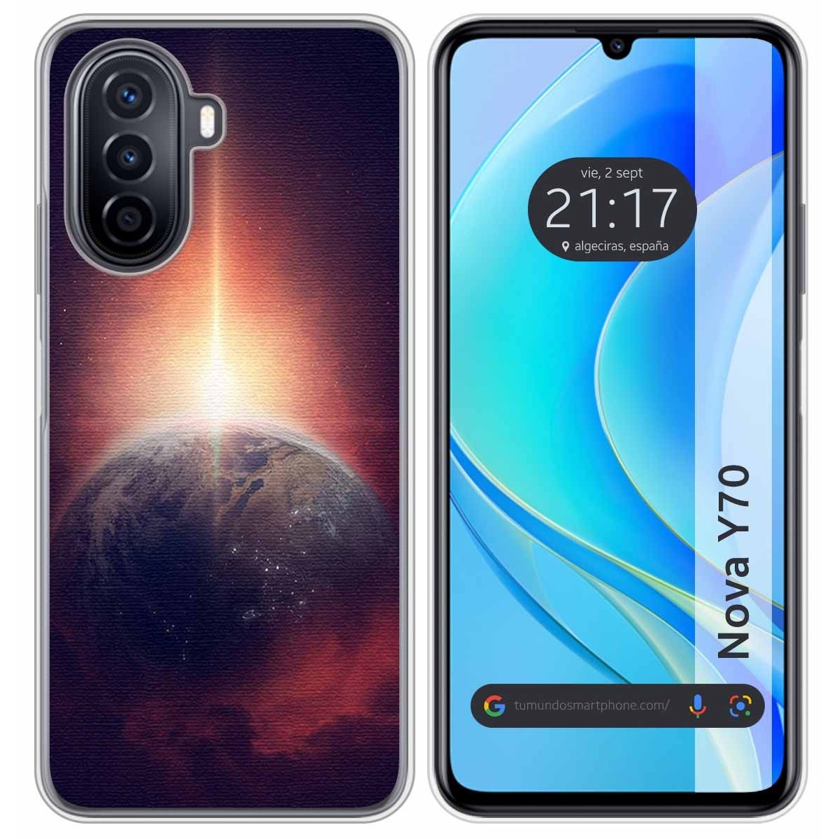 Funda Silicona para Huawei Nova Y70 diseño Tierra Dibujos