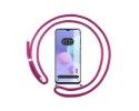 Funda Colgante Transparente para TCL 405 con Cordon Rosa Fucsia