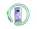 Funda Colgante Transparente para TCL 405 con Cordon Verde Agua