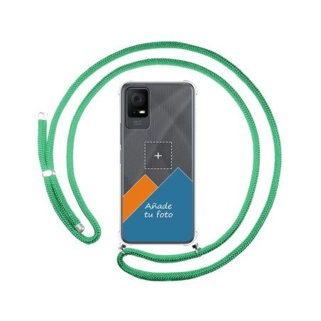 Personaliza tu Funda Colgante Transparente para TCL 405 con Cordon Verde Agua Dibujo Personalizada