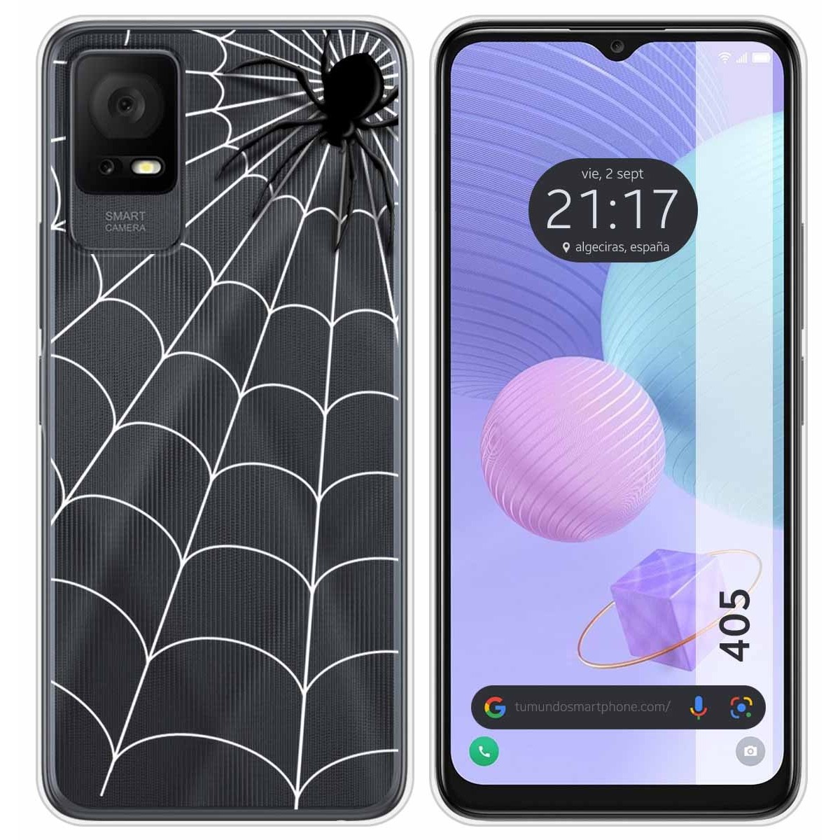 Funda Silicona Transparente para TCL 405 diseño Araña Dibujos
